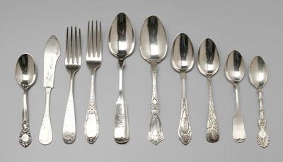 Appraisal: pieces sterling silver flatware Whiting Antique Lily knife and forks