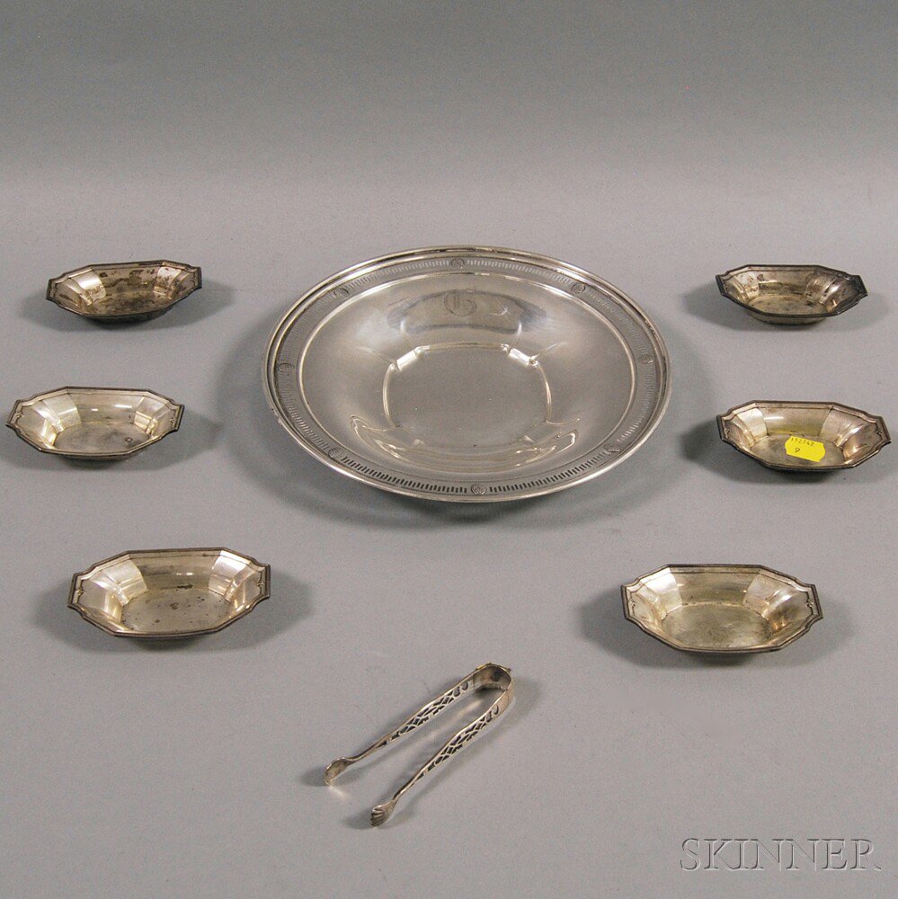 Appraisal: Eight Pieces of Sterling Silver Tableware a Webster plate with