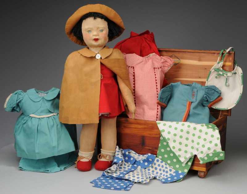 Appraisal: Very Special WPA Milwaukee Project Cloth Doll Description American Oct