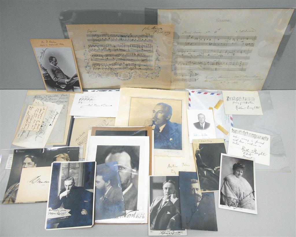 Appraisal: MUSICIANS--ANGLO-AMERICAN Group of items Signed or Signed and Inscribed Format