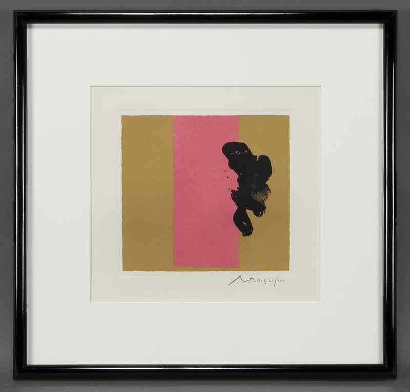 Appraisal: Robert Motherwell ''Plate IV'' Berggruen seriescolor lithograph Signed and numbered