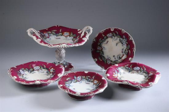 Appraisal: ELEVEN-PIECE ENGLISH IRONSTONE DESSERT SERVICE late th-early th century Including