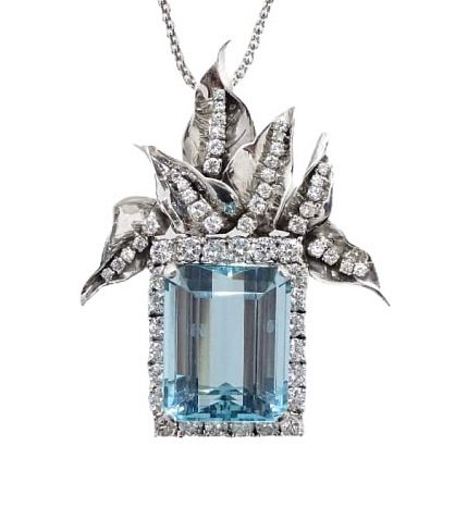 Appraisal: ct Aquamarine ct Diamond Necklace ct Aquamarine ct Diamond Necklace