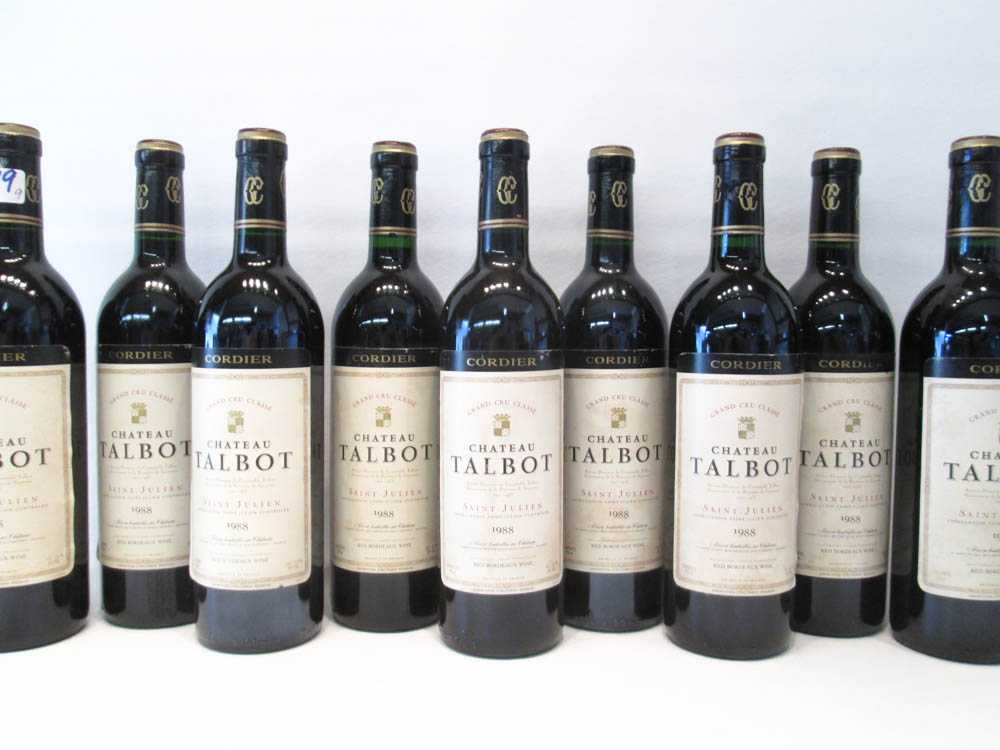 Appraisal: NINE BOTTLES OF VINTAGE FRENCH RED BORDEAUX WINE Chateau Talbot