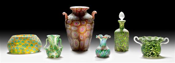 Appraisal: FRATELLI TOSO MURANO LOT OF VASES AND A BOTTLE circa