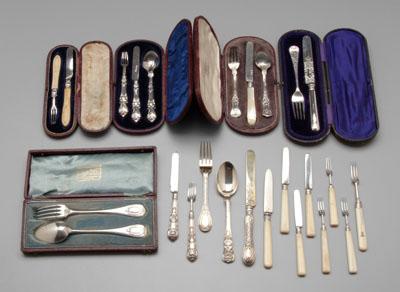 Appraisal: Silver youth sets most with English silver marks London Sheffield