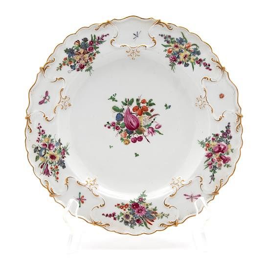 Appraisal: A Longton Hall Porcelain Dish Diameter inches A Longton Hall