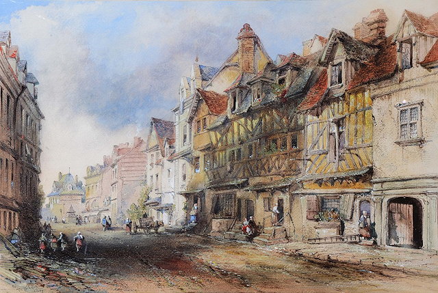 Appraisal: THOMAS COLMAN DIBDIN - Figures in a French street signed