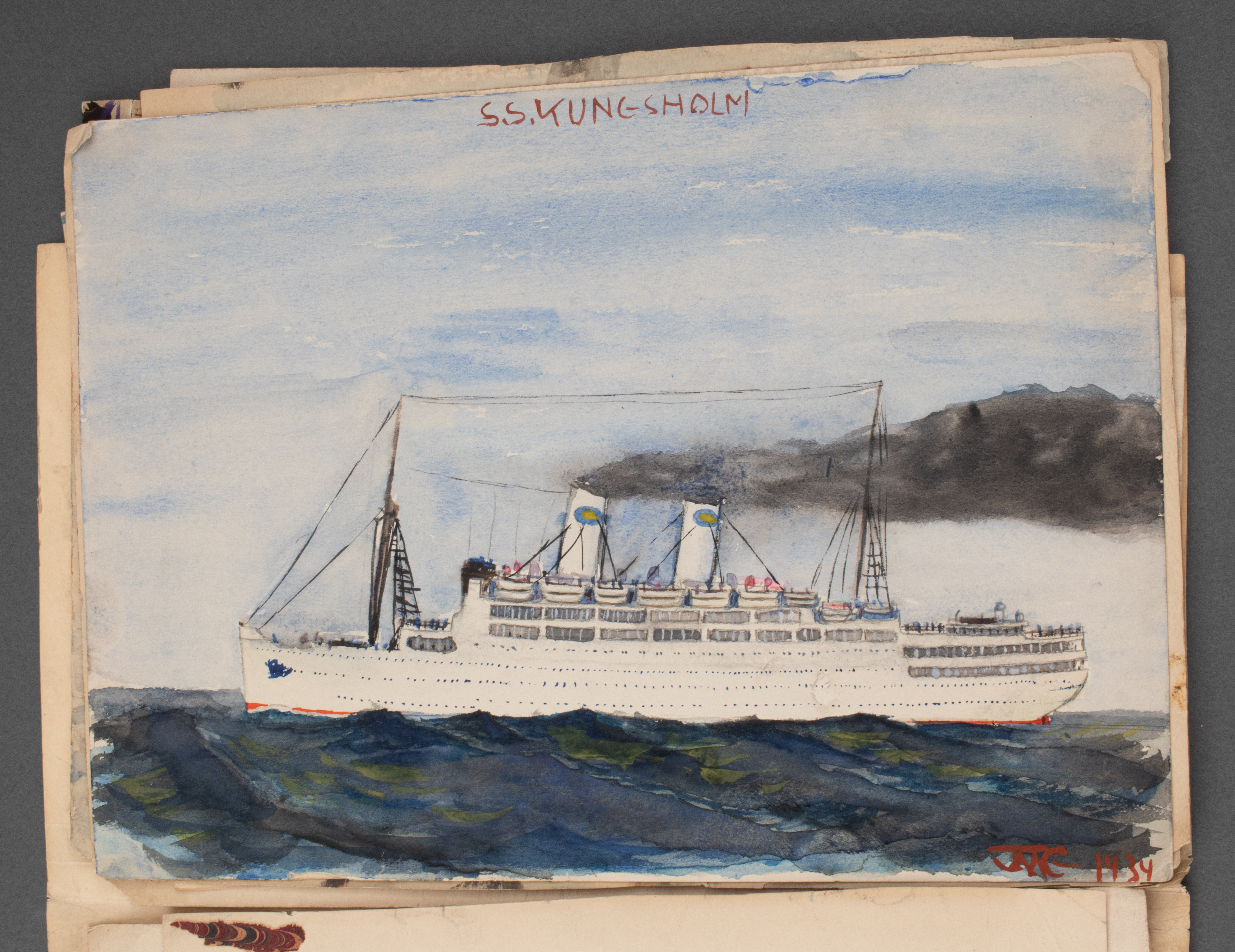 Appraisal: INTERWAR PERIOD NAVAL EPHEMERA SKETCHES S Interwar Period ephemera comprising