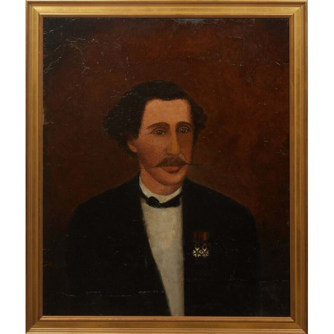 Appraisal: Continental School Portrait of a Gentleman with Two Medals th