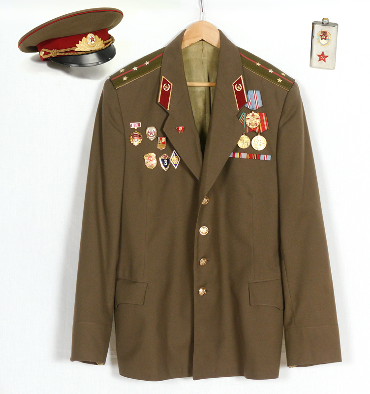 Appraisal: RUSSIAN ARMY QUARTERMASTERS UNIFORM To include jacket with original insignias