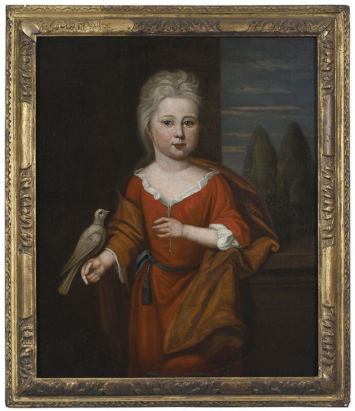 Appraisal: British School Portrait th century Child with a Dove unsigned