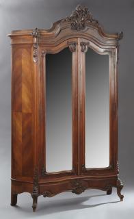 Appraisal: French Louis XV Style Carved Walnut Armoire late th c