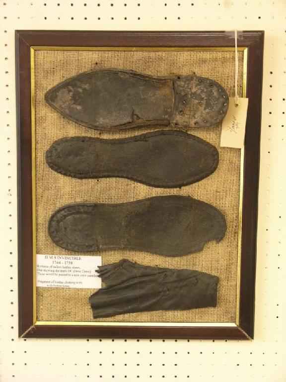 Appraisal: A group of three sailors' leather shoe soles reputedly salvaged