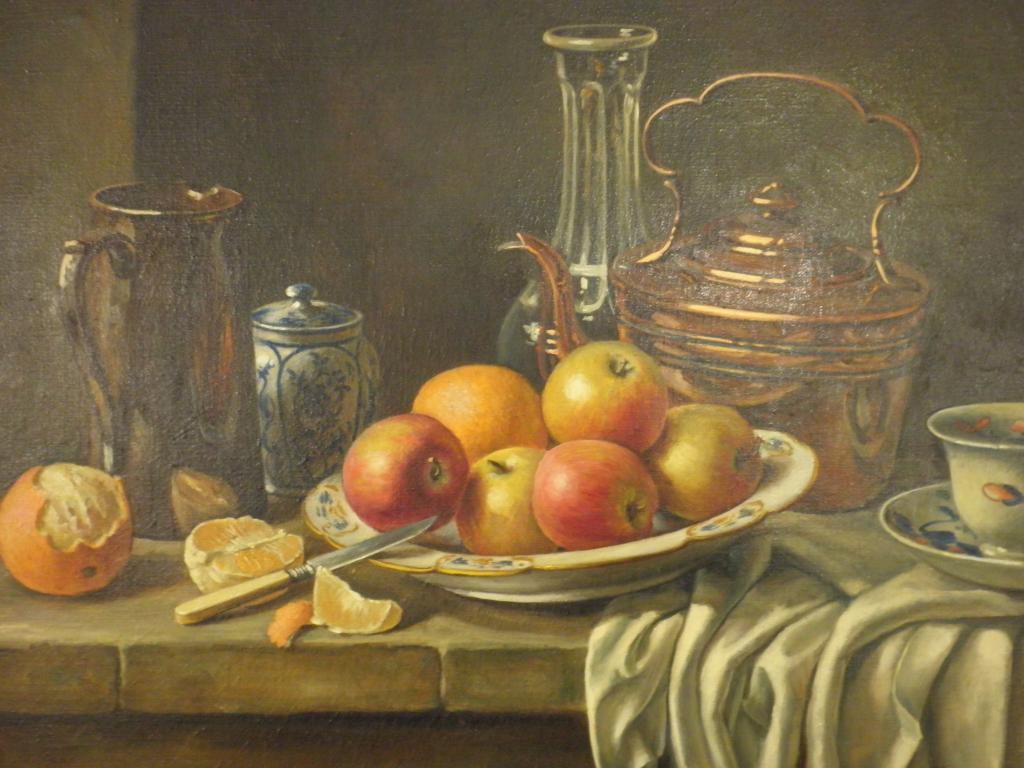 Appraisal: Constance Cooper thC Still life with applesoil on canvassigned cm