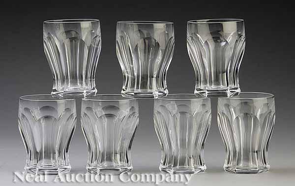 Appraisal: A Set of Seven Water Glasses Val St Lambert Lalaing