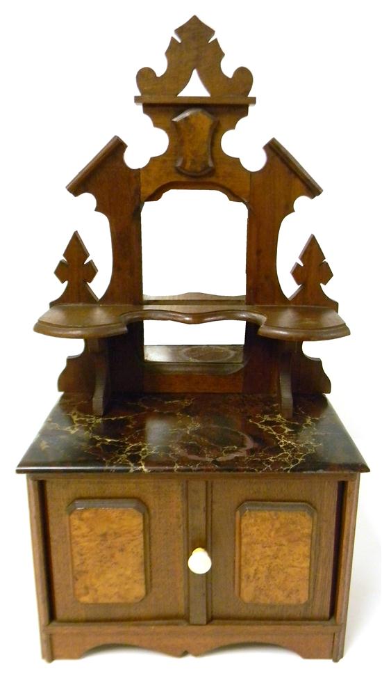 Appraisal: Late th C American Eastlake two-piece miniature wash stand with