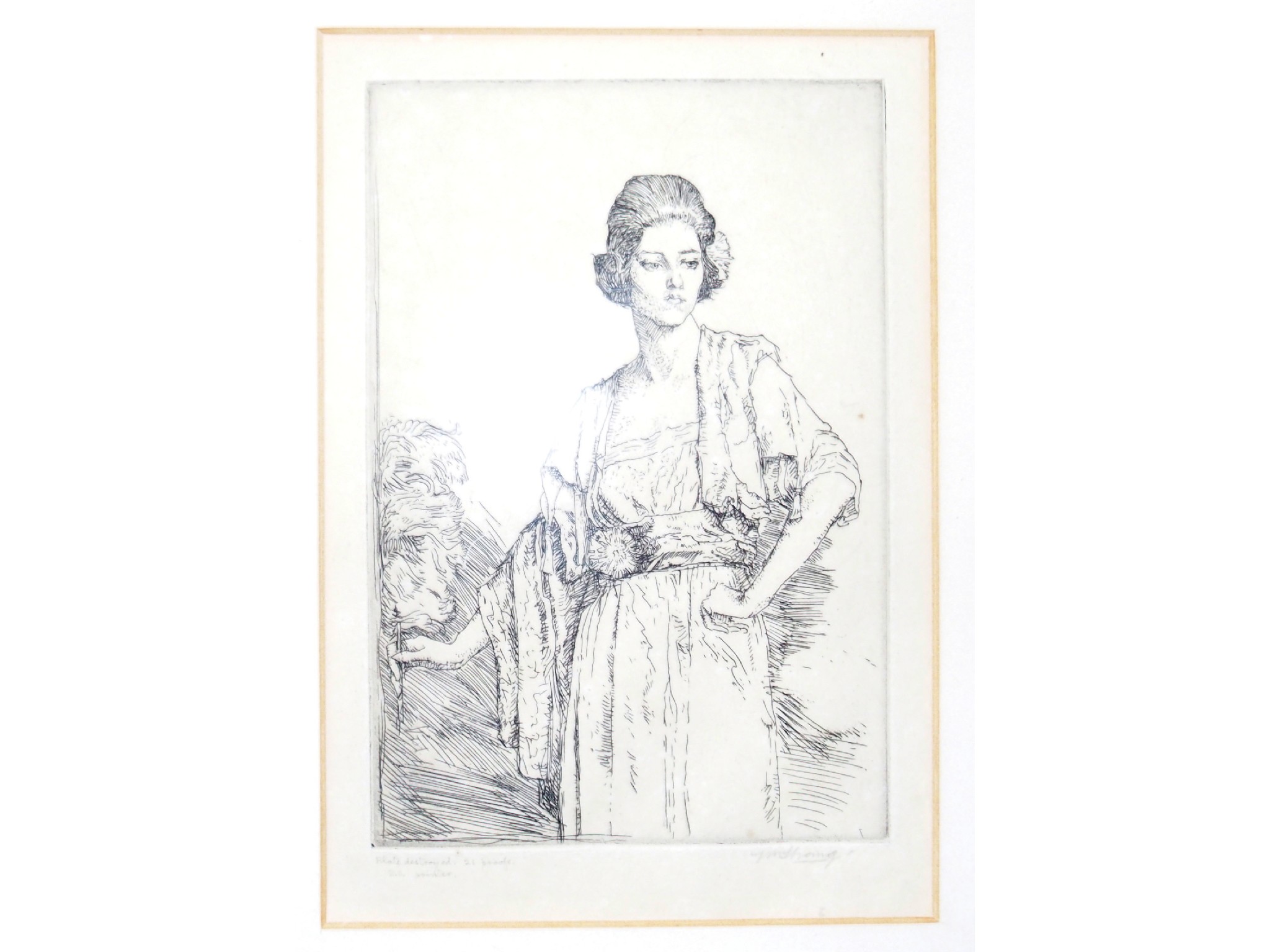 Appraisal: WILLIAM STRANG Portrait of a woman signed etching William P