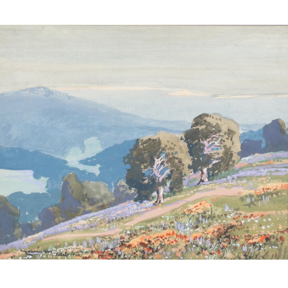 Appraisal: JOHN ZWARA INDIANA HUNGARY - SPRING MOUNTAIN LANDSCAPE CALIFORNIA GOUACHE