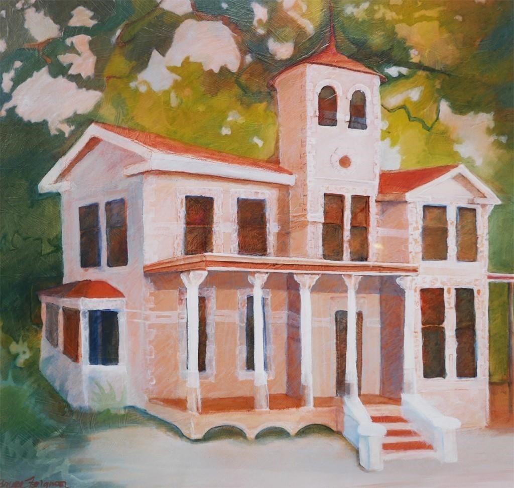 Appraisal: Original painting on paper of an old house in South