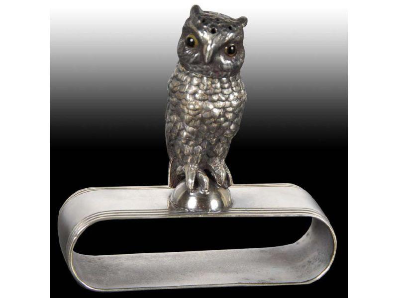 Appraisal: Owl Pepper Shaker Figural Napkin Ring with Glass E Description