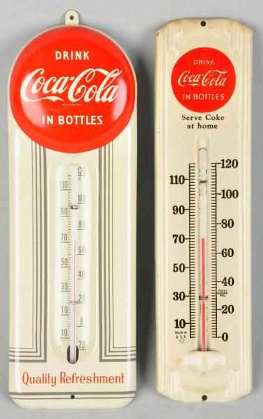 Appraisal: Lot of Tin Coca-Cola Thermometers s to s Both are