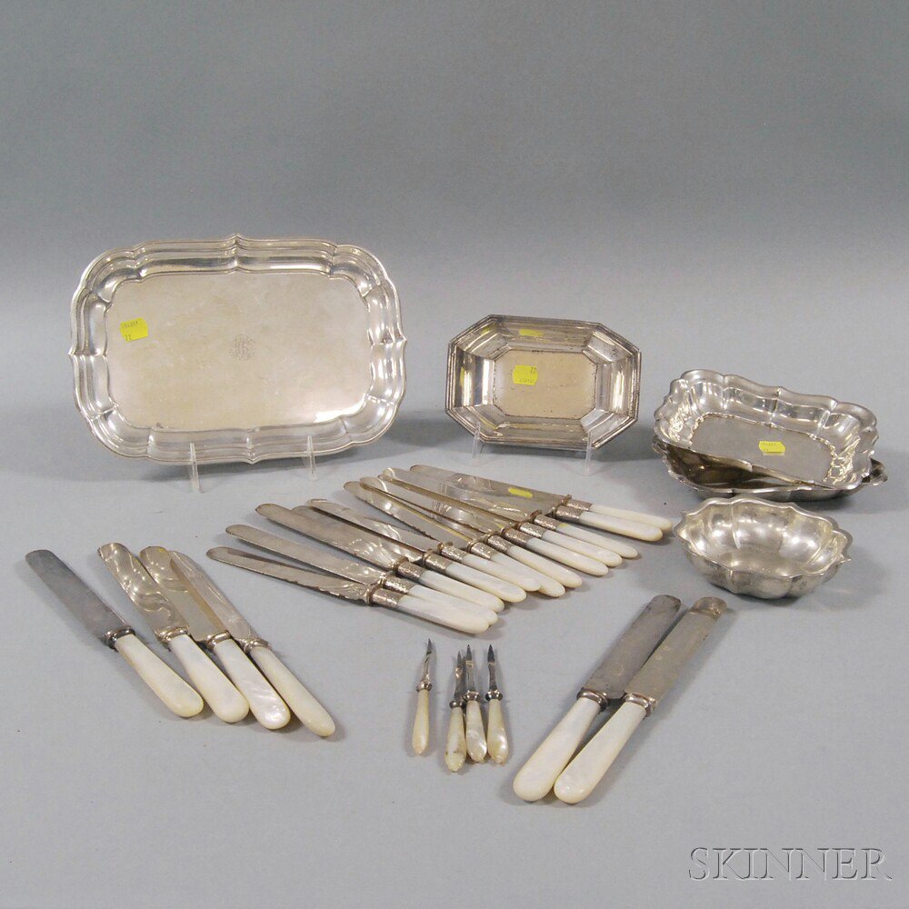 Appraisal: Small Group of Silver and Silver-plated Flatware and Tableware a