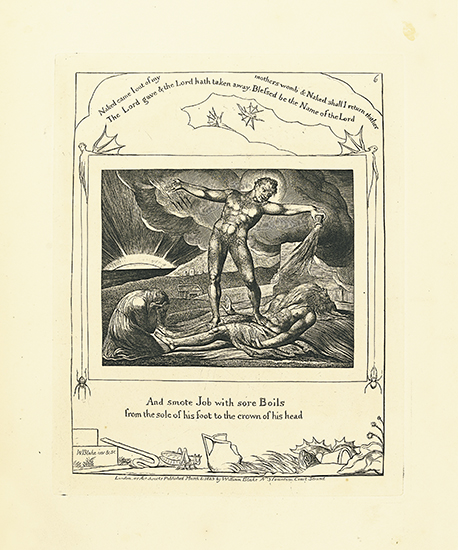 Appraisal: WILLIAM BLAKE And smote Job with sore Boils from the