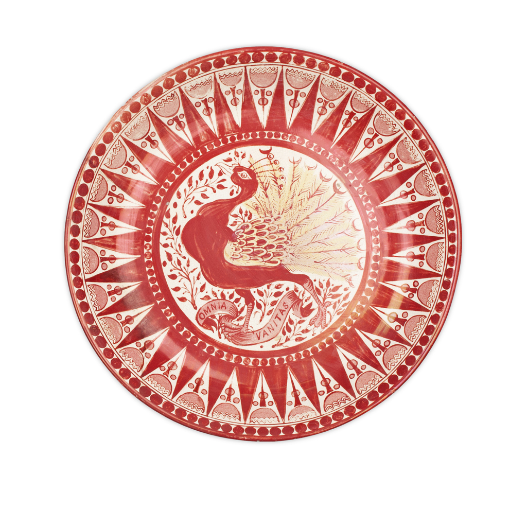 Appraisal: WILLIAM DE MORGAN - RUBY LUSTRE CIRCULAR CHARGER CIRCA painted