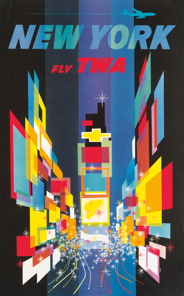 Appraisal: DAVID KLEIN - NEW YORK FLY TWA Circa x inches