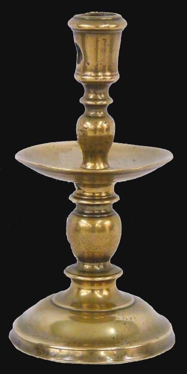 Appraisal: th century Dutch Heemskerk brass turned candlestick with a central