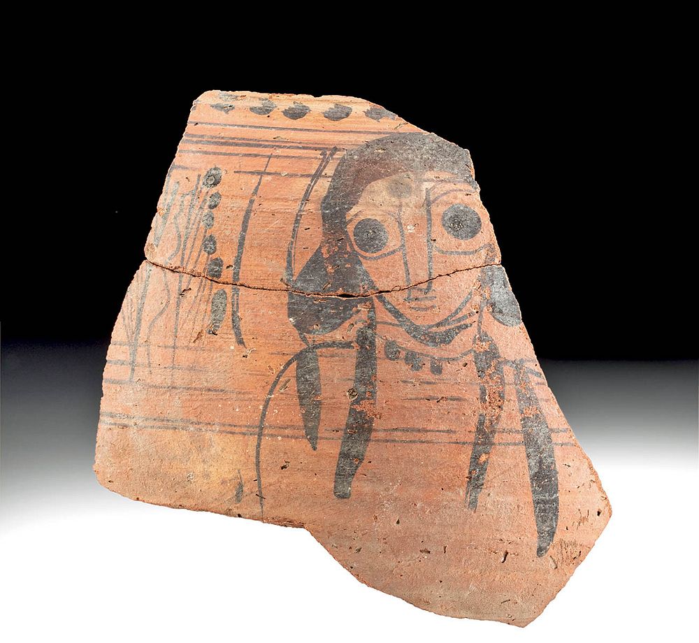 Appraisal: Egyptian Coptic Pottery Fragment with Portrait First Time At Auction