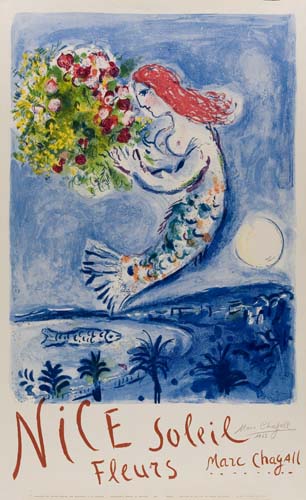 Appraisal: MARC CHAGALL Le Baie des Anges Color lithograph poster x