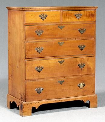 Appraisal: New England Chippendale tall chest maple with chestnut and white