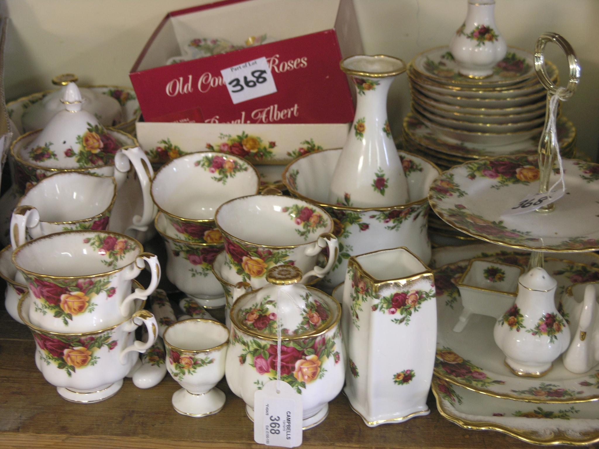 Appraisal: Royal Albert Old Country Roses fifty-one pieces including teapot and