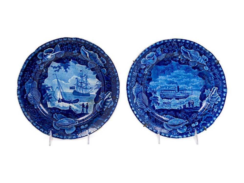 Appraisal: Two English Transfer Decorated Plates TH CEN Two English Transfer