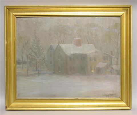 Appraisal: POSSIBLY SANFORD SORG AMERICAN - WINTER SCENE Oil on panel