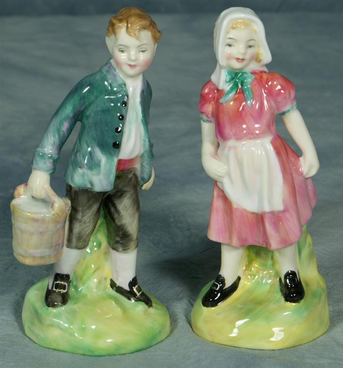 Appraisal: Two Royal Doulton figurines HN Jack Jill no damage tall