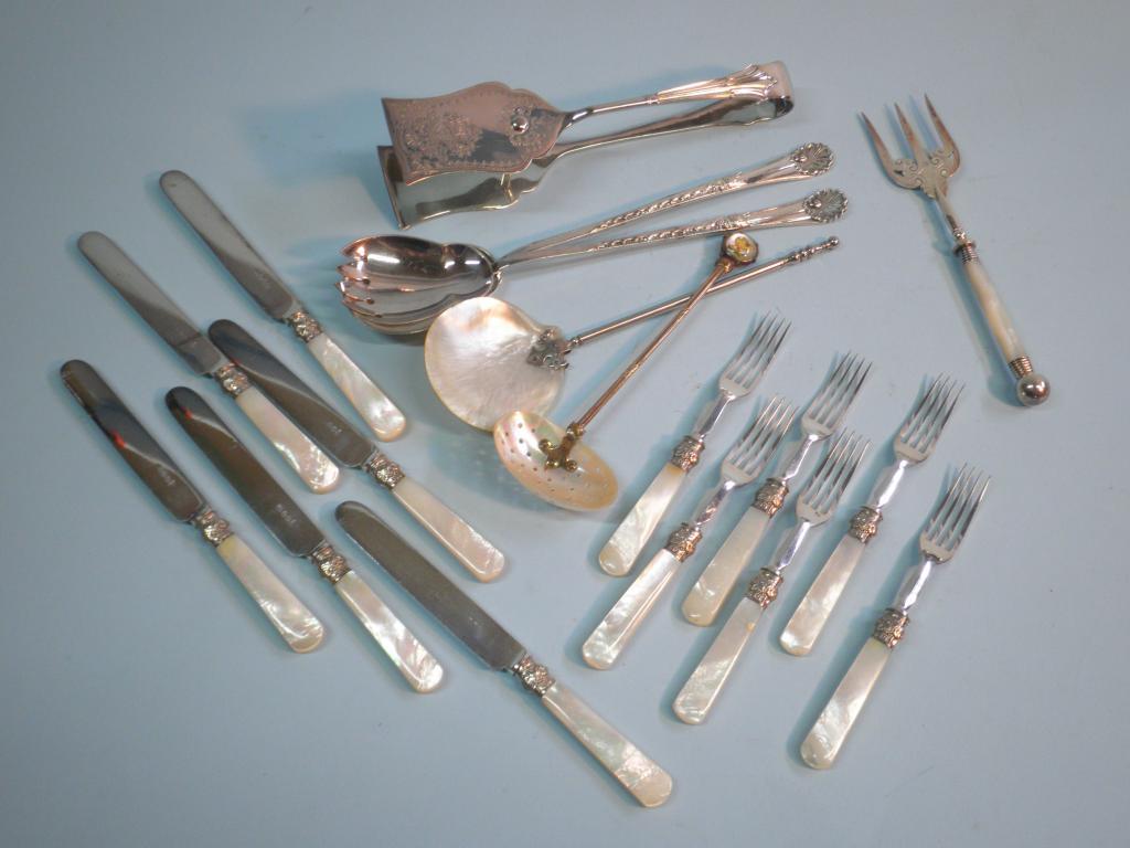 Appraisal: Two continental silver plated spoons each with shell bowls pair