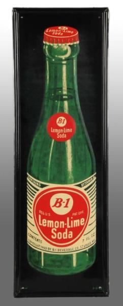 Appraisal: Embossed Tin B- Lemon-Lime Soda Bottle Sign Description Depicts seven-ounce