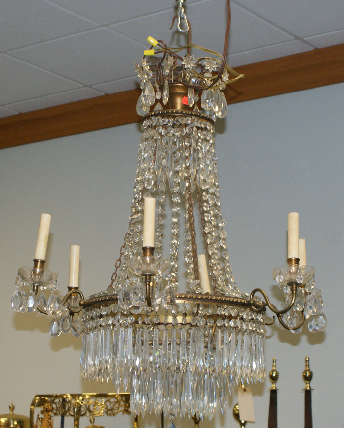 Appraisal: arm crystal chandelier h d Estimate -