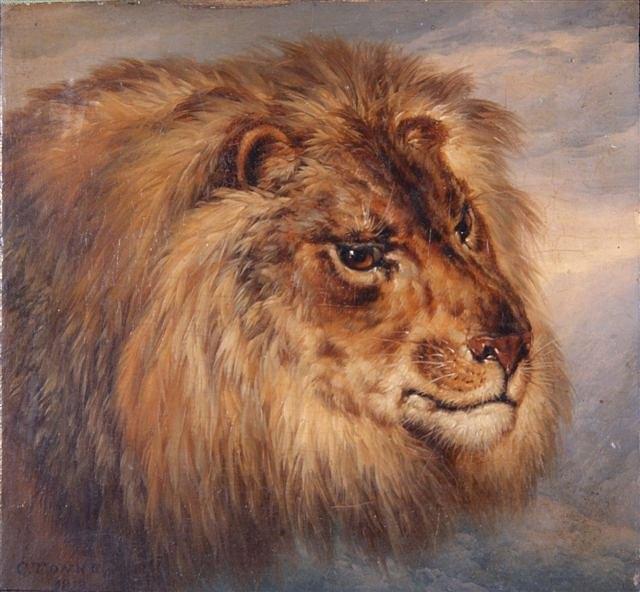 Appraisal: CHARLES TOWNE - - Head studies of a lion and