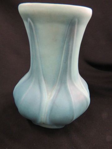 Appraisal: Van Briggle Pottery Vase floraform blue turquoise glaze tall excellent