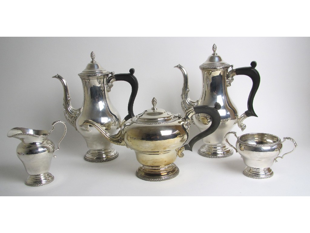 Appraisal: A four piece silver tea service with matched coffee pot