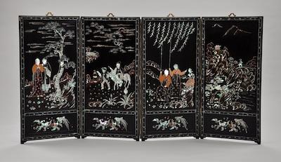 Appraisal: A Korean Folding Screen ca mid- th Century A four-panel