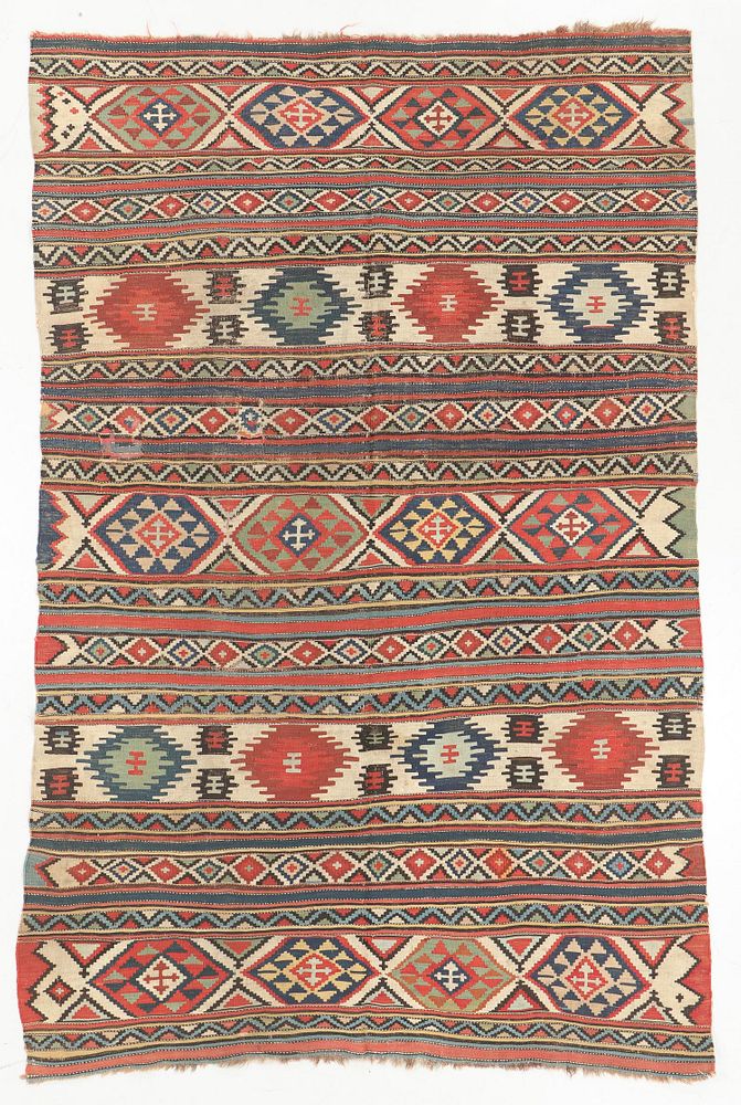 Appraisal: Antique Shirvan Kilim Turkey ' '' x ' Antique Shirvan