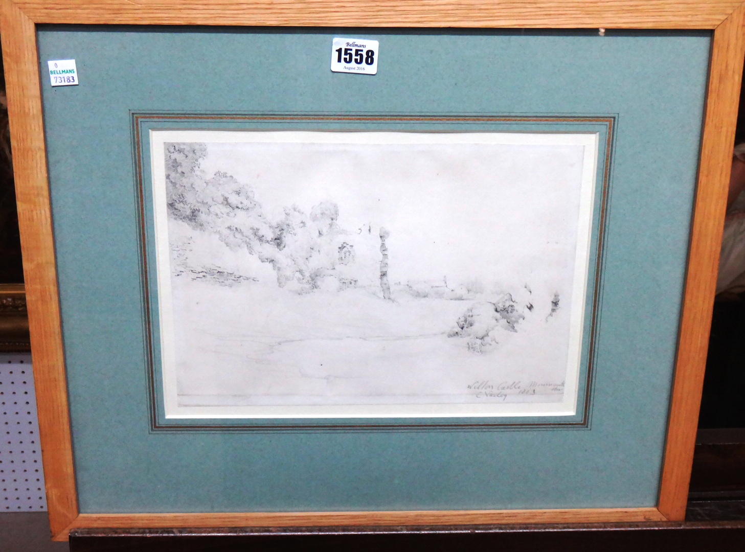 Appraisal: Cornelius Varley - Wilton Castle Monmouthshire pencil signed inscribed and