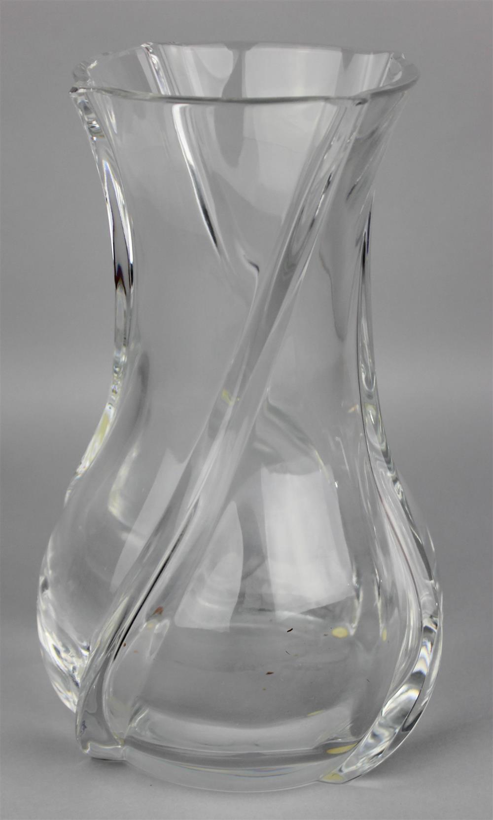 Appraisal: BACCARAT CRYSTAL SERPENTIN VASE with acid stamped factory mark the