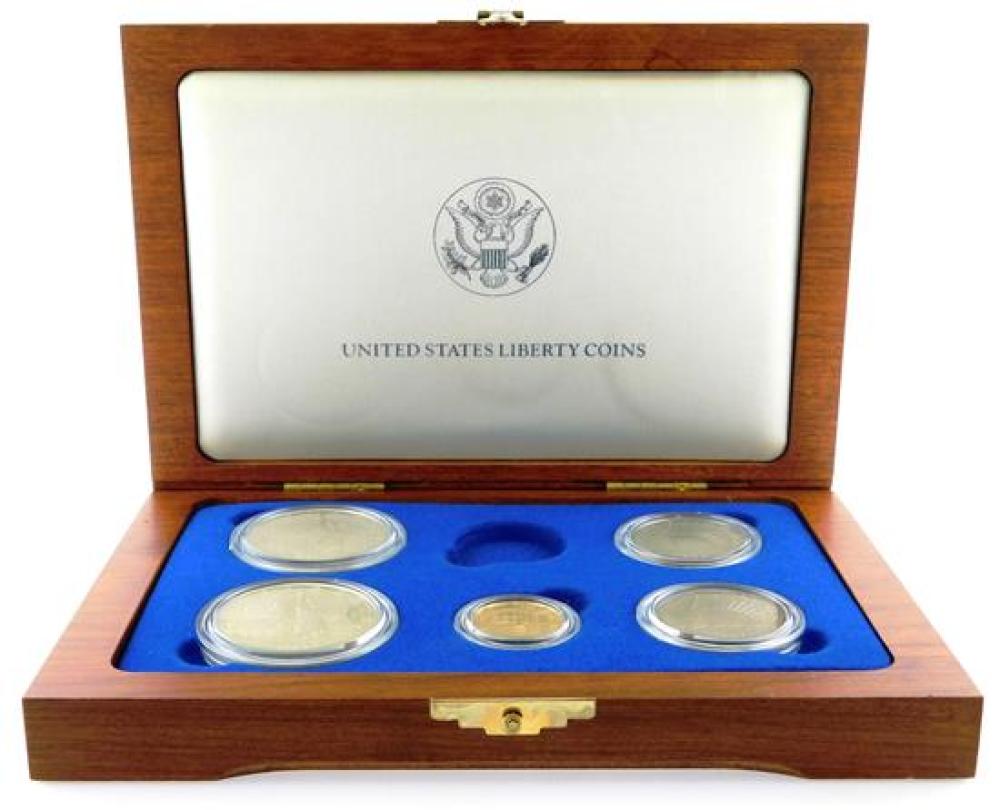 Appraisal: COINS piece Statue of Liberty gold coin and silver set