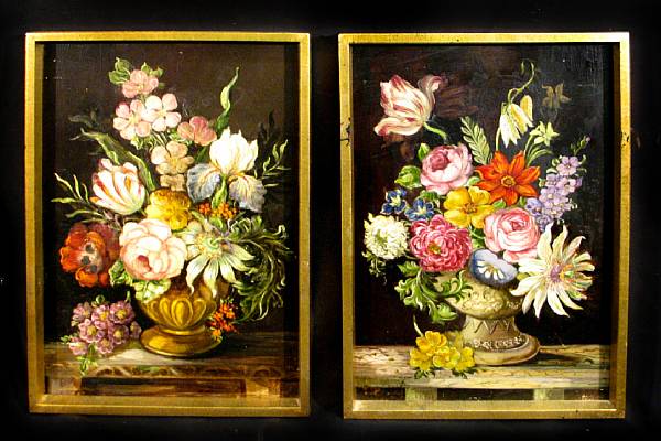 Appraisal: Continental School th century A floral still life in a